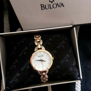 New bulova rose gold crystal ladies watch